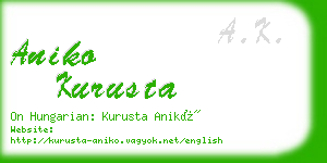 aniko kurusta business card